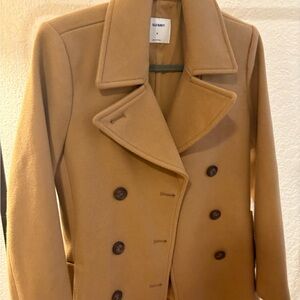 Old Navy Tan Pea Coat Classic Wool Blend
